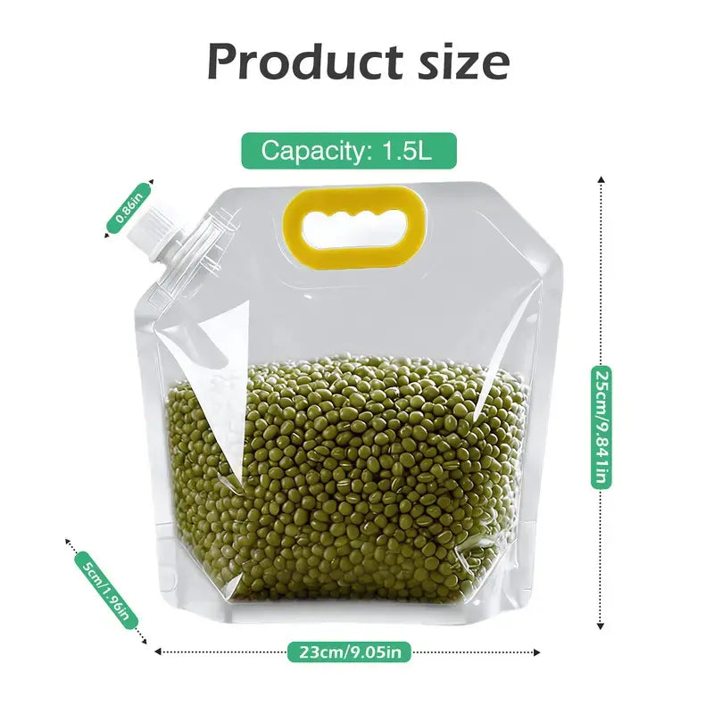 5-Pack Eco-Friendly Reusable Food Storage Bags - Leak-Proof and Moisture-Resistant Containers for Pet Kibble and Treats