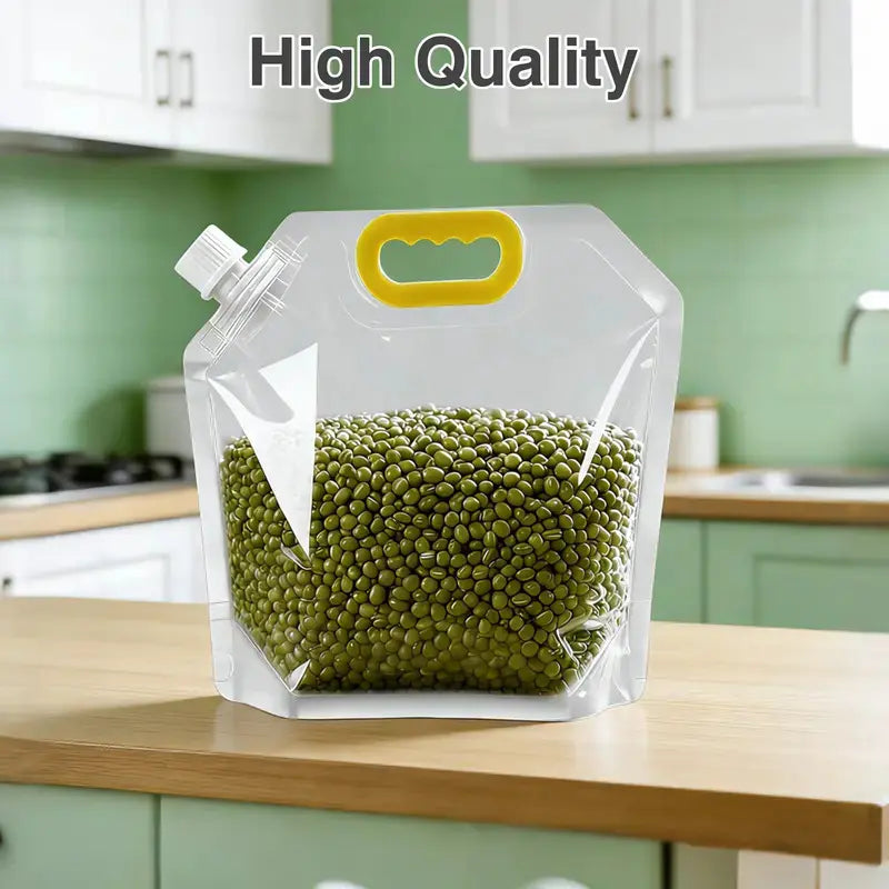 5-Pack Eco-Friendly Reusable Food Storage Bags - Leak-Proof and Moisture-Resistant Containers for Pet Kibble and Treats