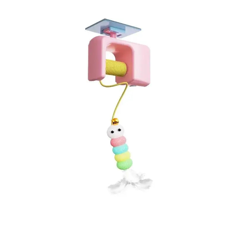 Interactive Retractable Bungee Cat Toy - Automatic USB Rechargeable Hanging Door Teaser for Indoor Play and Exercise, Perfect for Boredom Relief and Pet Training